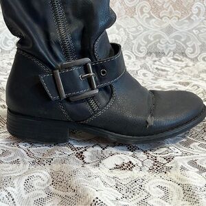 Madeline Black Ankle Boots with Buckle Detail